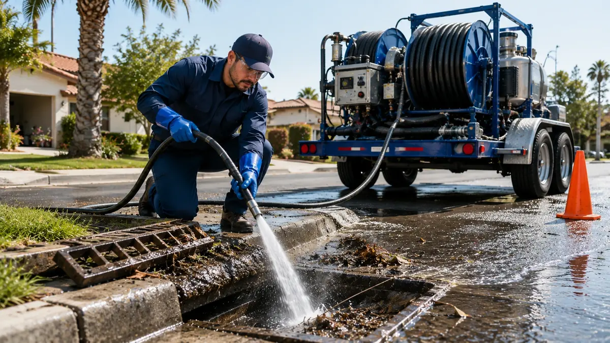 Storm Drain Hydro Jet Cleaning in Boron