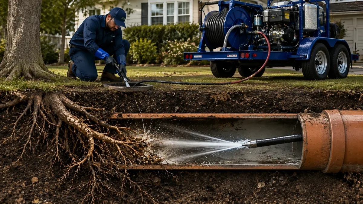 Tree Root Removal with Hydro Jetting in Boron